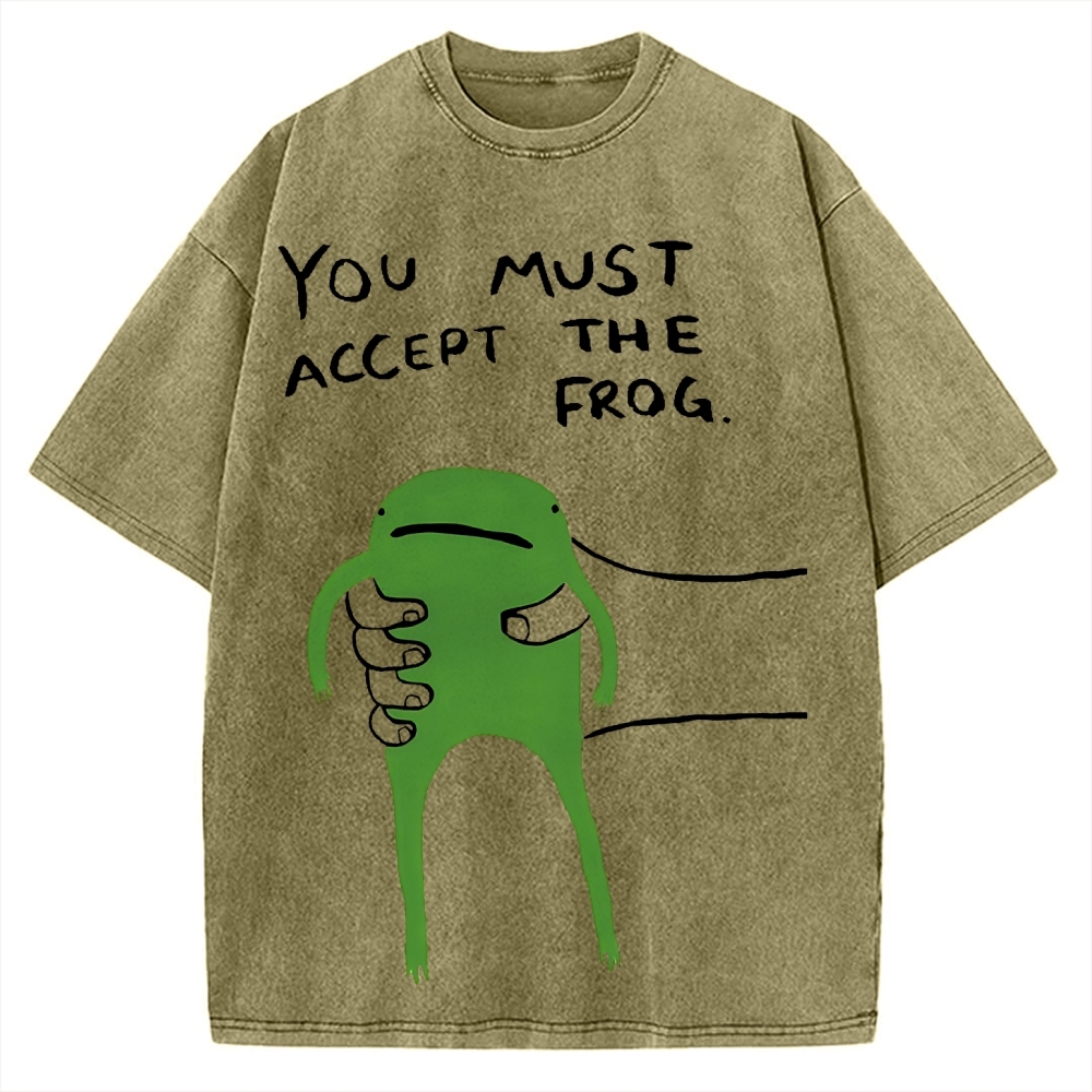 You Must Accept The Frog Give You Frog Vintage Washed T-shirt