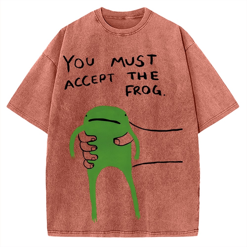 You Must Accept The Frog Give You Frog Vintage Washed T-shirt