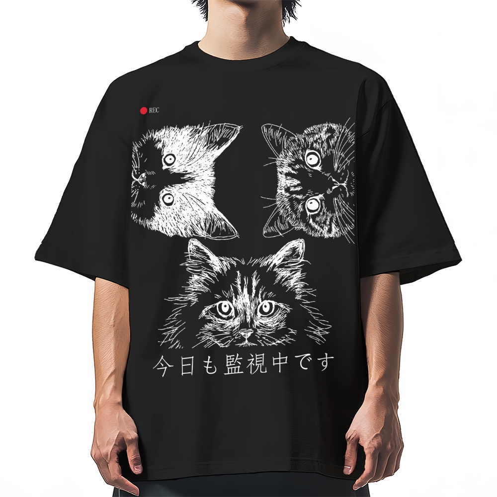 The Cats Is Watching You Today Cotton casual T-shirt