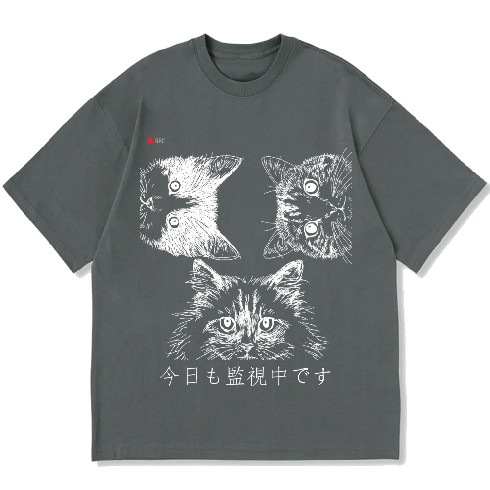 The Cats Is Watching You Today Cotton casual T-shirt