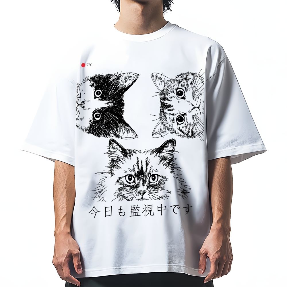 The Cats Is Watching You Today Cotton casual T-shirt