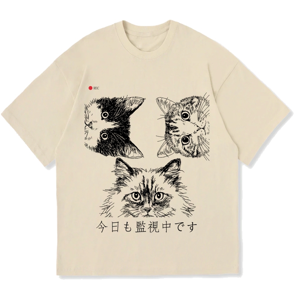 The Cats Is Watching You Today Cotton casual T-shirt