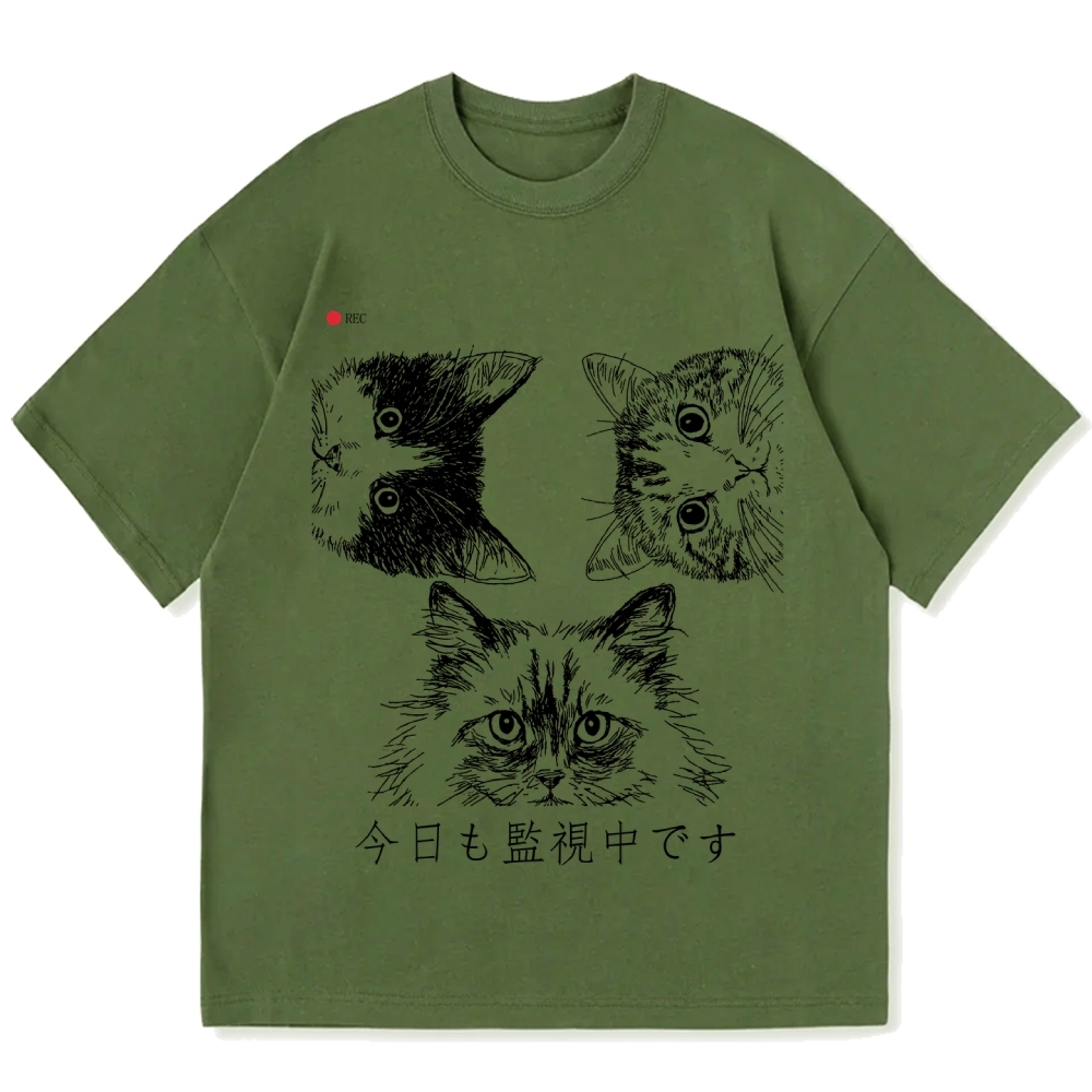 The Cats Is Watching You Today Cotton casual T-shirt