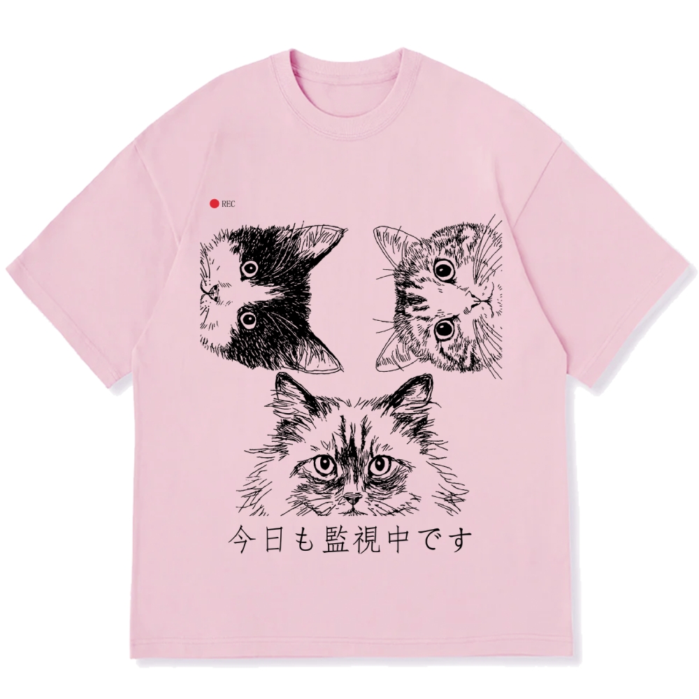The Cats Is Watching You Today Cotton casual T-shirt