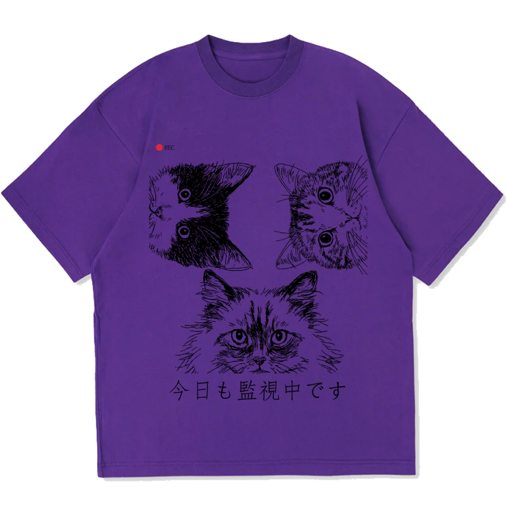 The Cats Is Watching You Today Cotton casual T-shirt