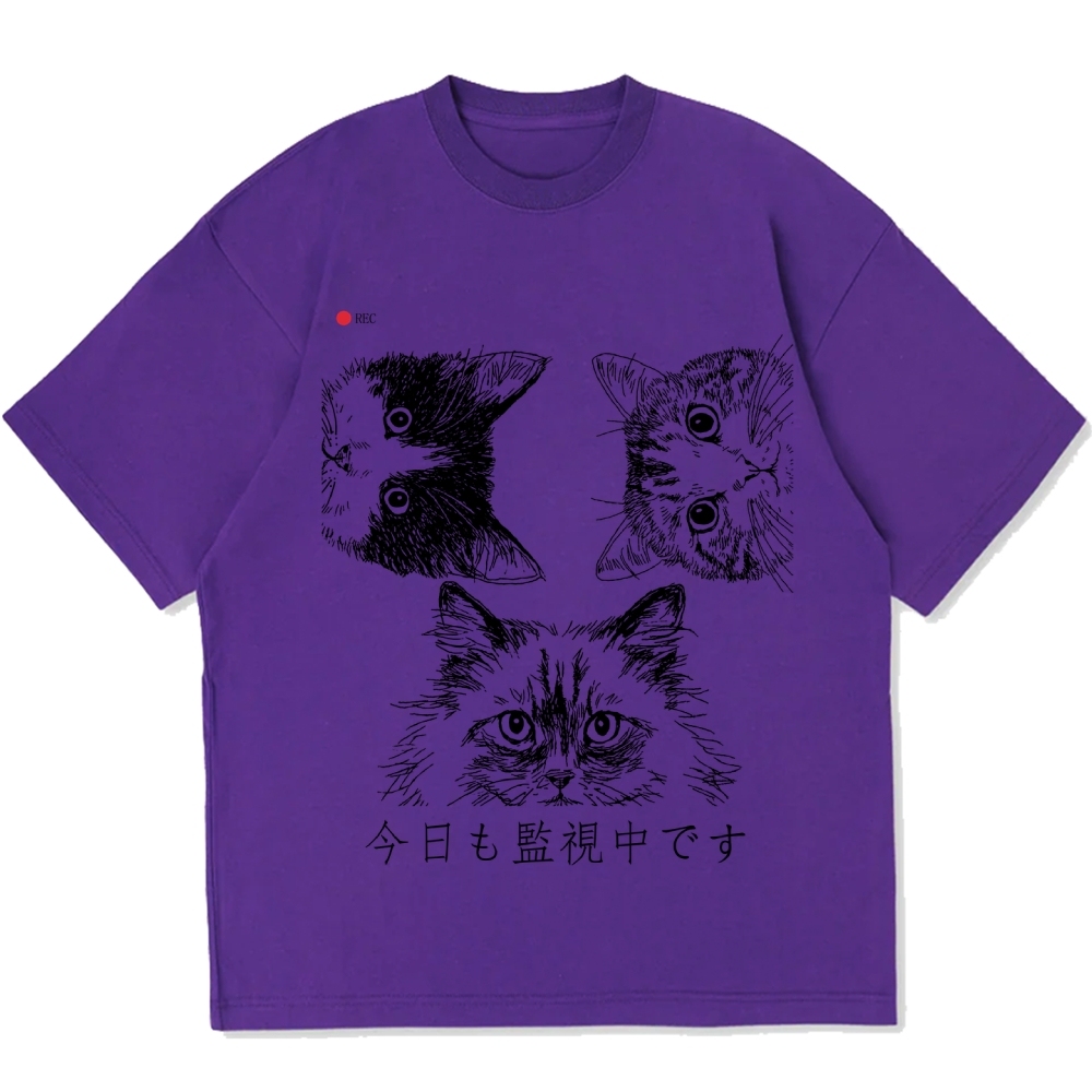 The Cats Is Watching You Today Cotton casual T-shirt