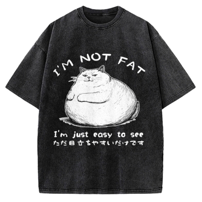 Funny Cat Fat Just Easy To See Vintage Washed T-shirt