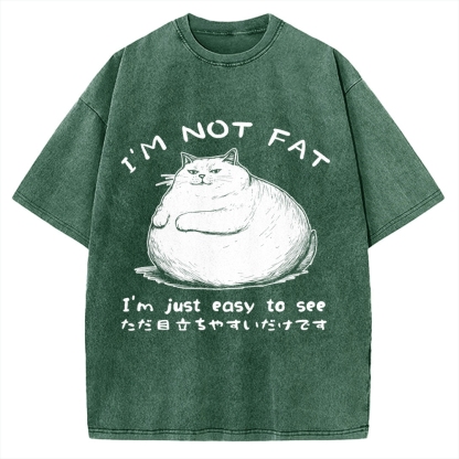 Funny Cat Fat Just Easy To See Vintage Washed T-shirt