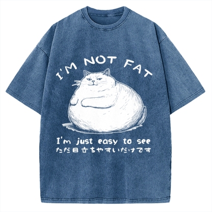 Funny Cat Fat Just Easy To See Vintage Washed T-shirt
