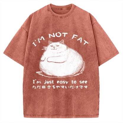 Funny Cat Fat Just Easy To See Vintage Washed T-shirt