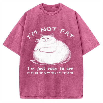 Funny Cat Fat Just Easy To See Vintage Washed T-shirt