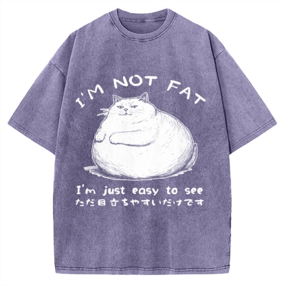 Funny Cat Fat Just Easy To See Vintage Washed T-shirt