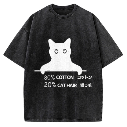 80% Cotton 20% Cat Hair Vintage Washed T-shirt