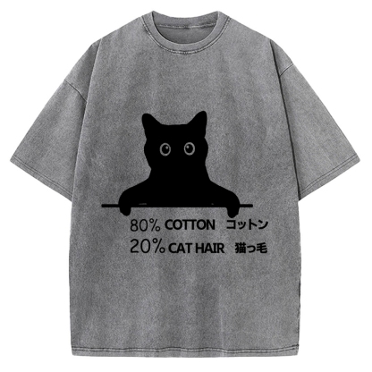 80% Cotton 20% Cat Hair Vintage Washed T-shirt