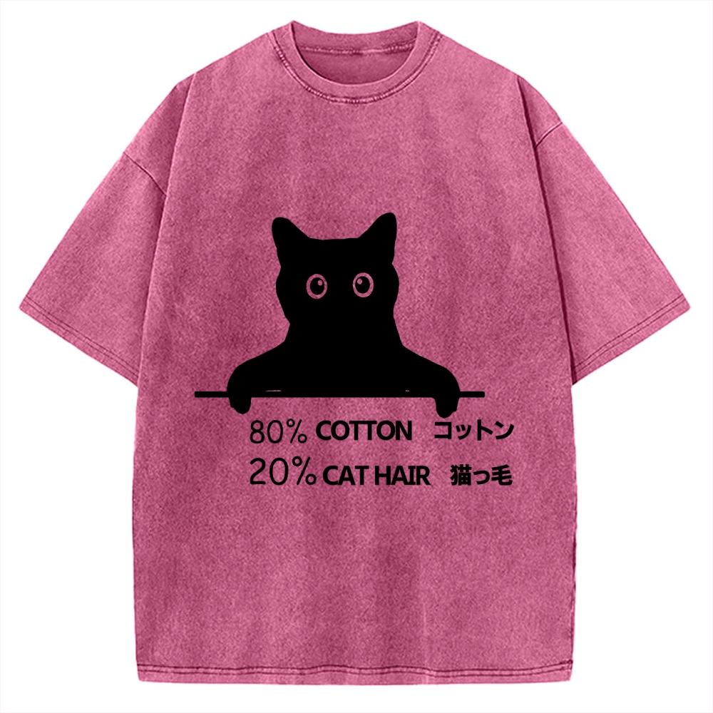 80% Cotton 20% Cat Hair Vintage Washed T-shirt