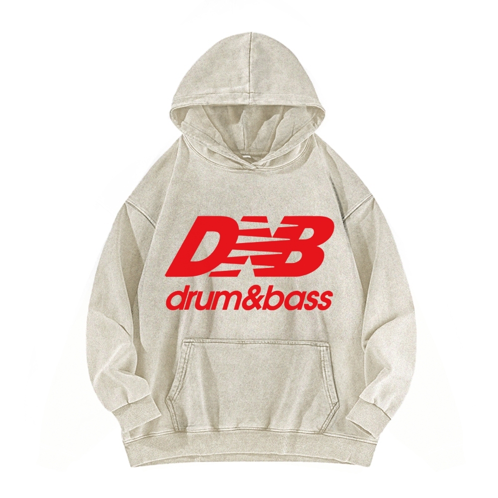 DNB Drum And Bass Vintage Washed Hoodie