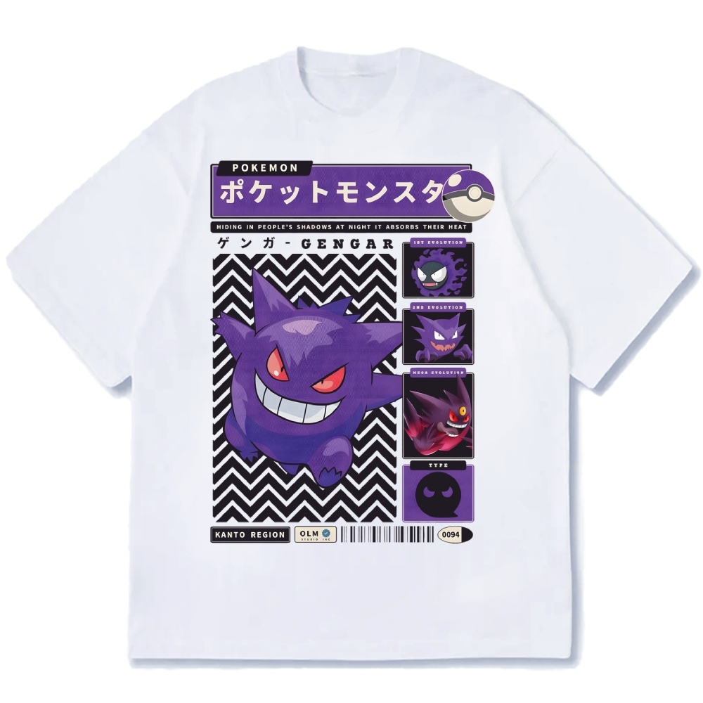 Gengar Japanese Game Cotton casual T-shirt