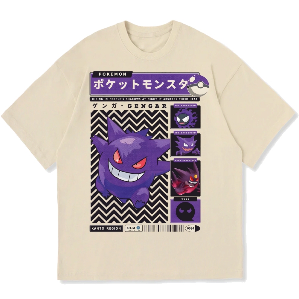 Gengar Japanese Game Cotton casual T-shirt