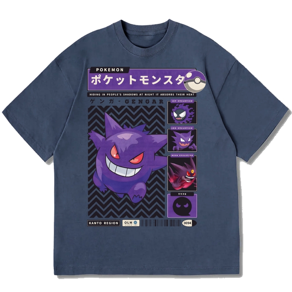 Gengar Japanese Game Cotton casual T-shirt