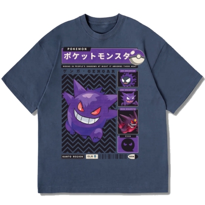 Gengar Japanese Game Cotton casual T-shirt