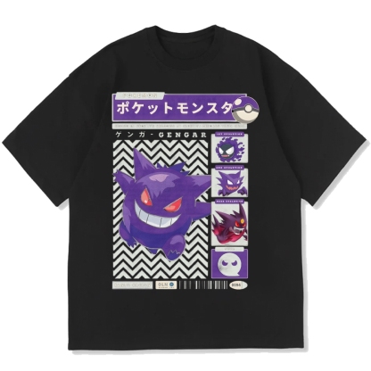 Gengar Japanese Game Cotton casual T-shirt