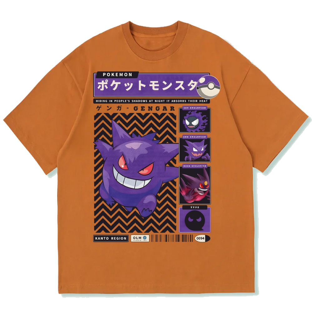 Gengar Japanese Game Cotton casual T-shirt