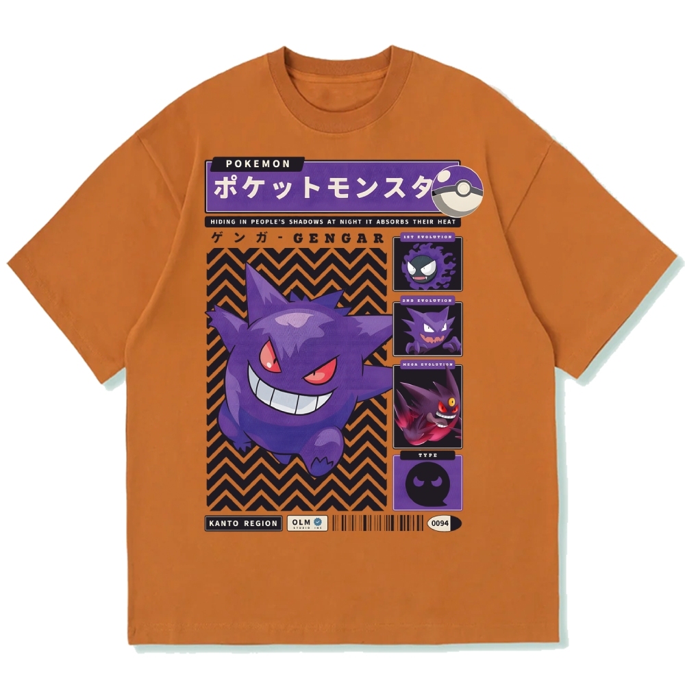 Gengar Japanese Game Cotton casual T-shirt