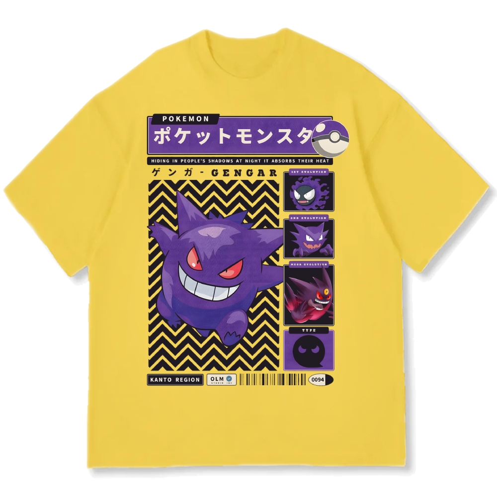 Gengar Japanese Game Cotton casual T-shirt