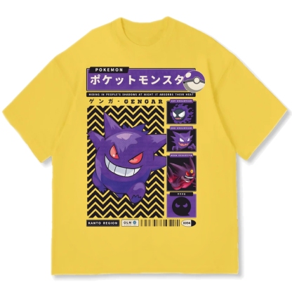 Gengar Japanese Game Cotton casual T-shirt
