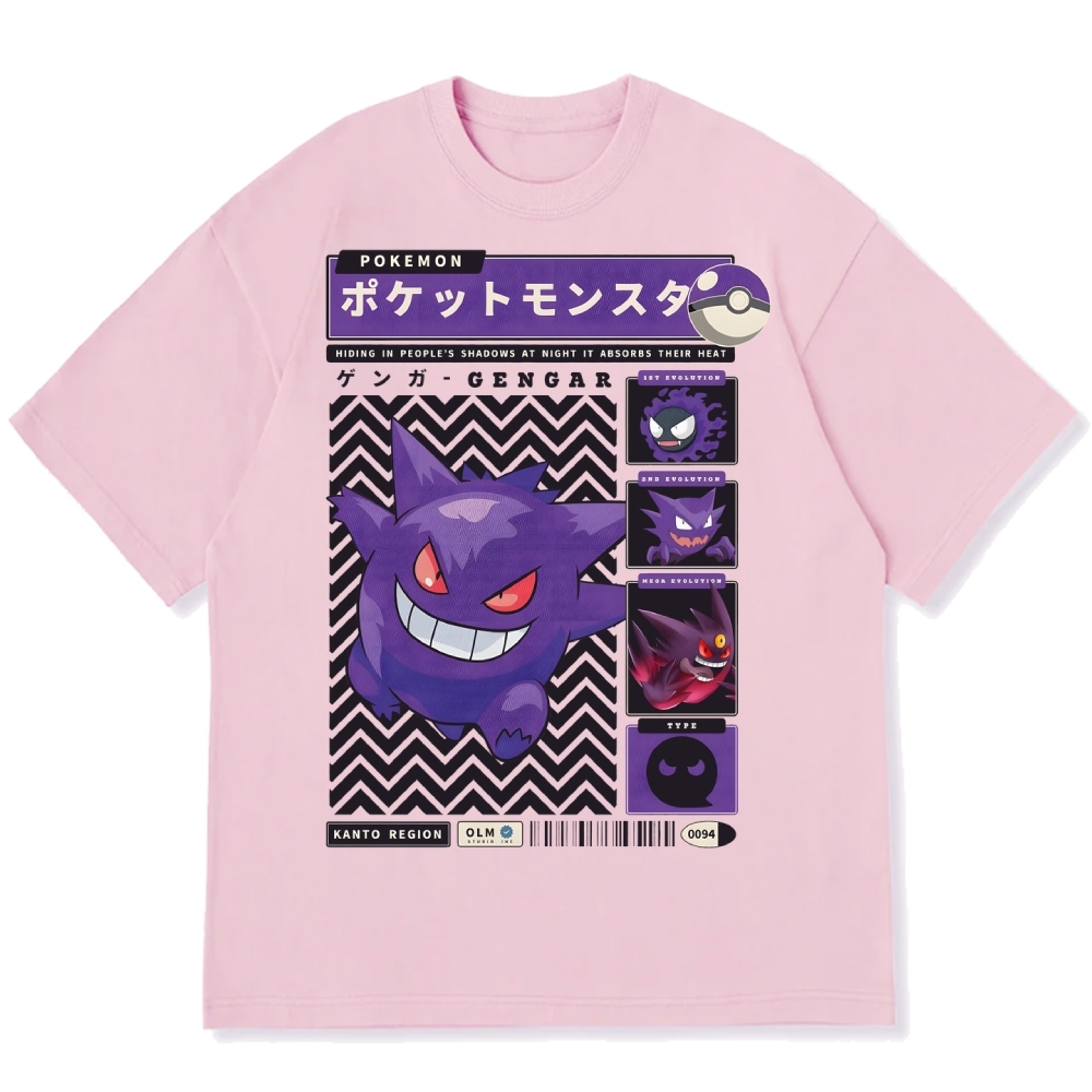 Gengar Japanese Game Cotton casual T-shirt