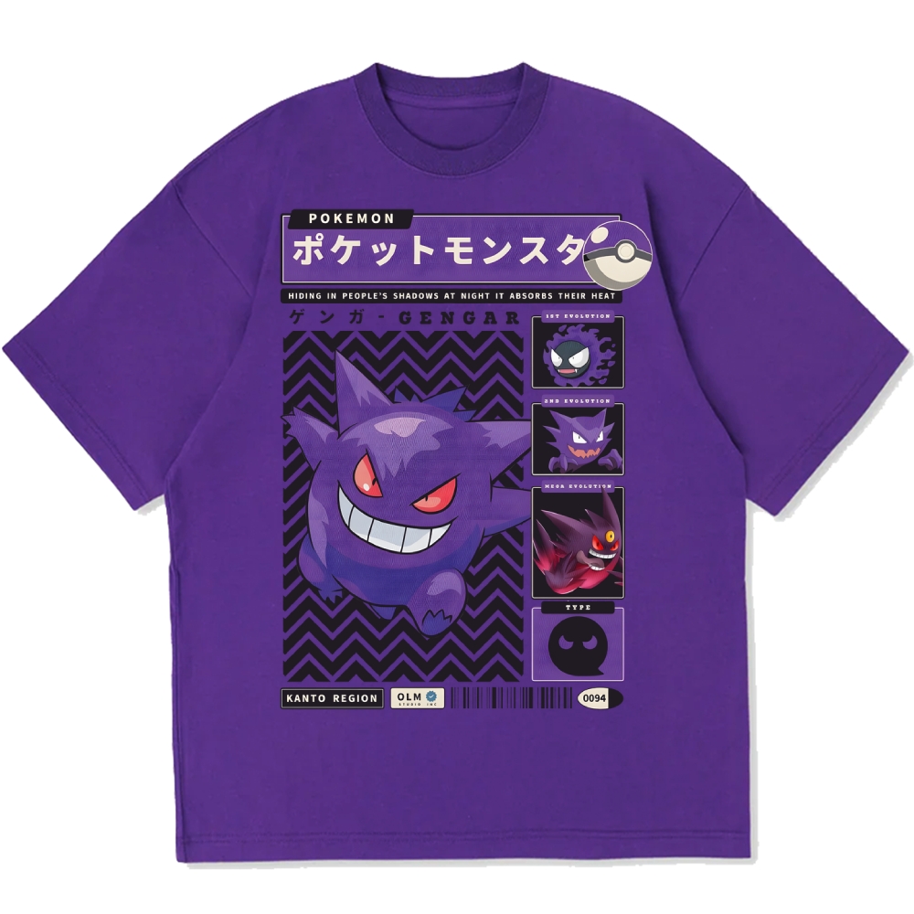 Gengar Japanese Game Cotton casual T-shirt
