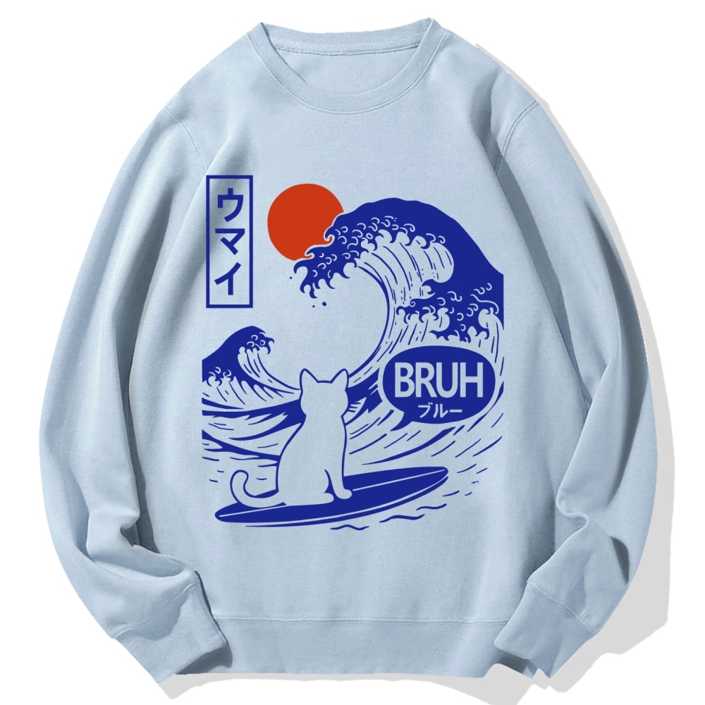 Great Wave Cat Cotton Sweatshirt