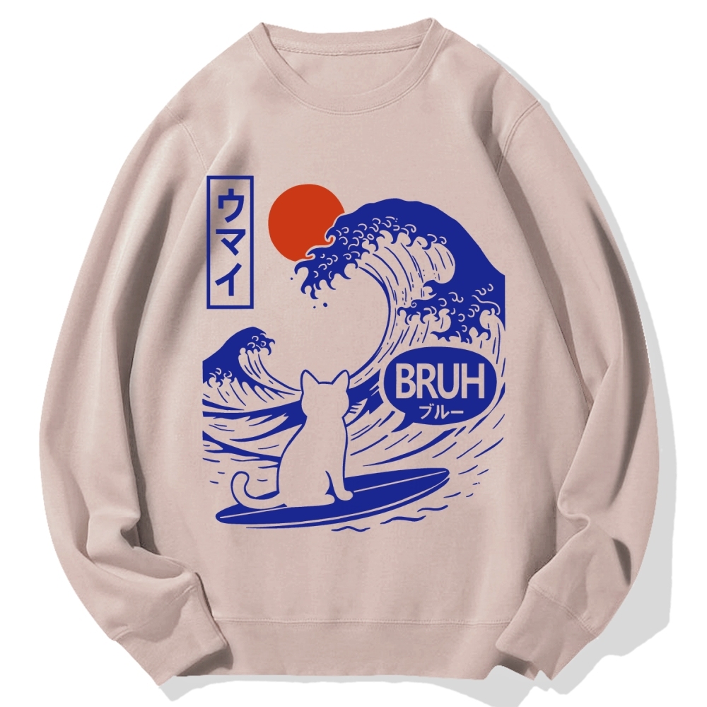 Great Wave Cat Cotton Sweatshirt