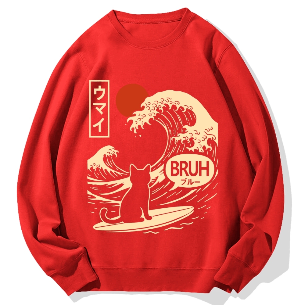 Great Wave Cat Cotton Sweatshirt