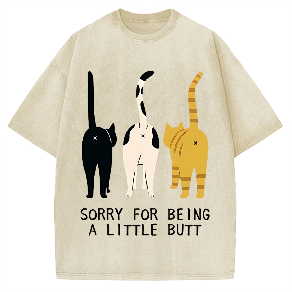 Cat's Butt Funny Vintage Washed T-shirt