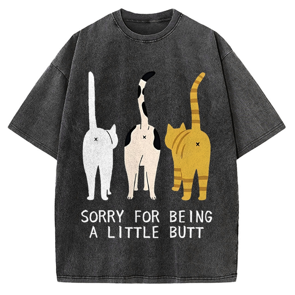 Cat's Butt Funny Vintage Washed T-shirt