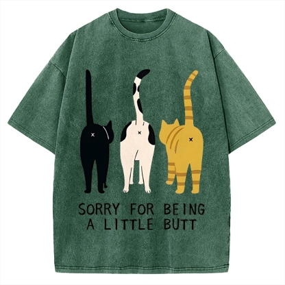 Cat's Butt Funny Vintage Washed T-shirt