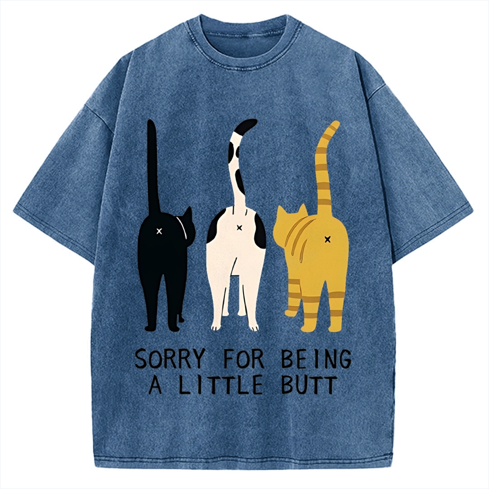 Cat's Butt Funny Vintage Washed T-shirt