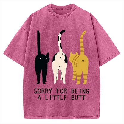 Cat's Butt Funny Vintage Washed T-shirt