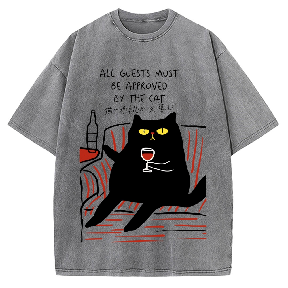 All Guests Must Be Approved By The Cat Vintage Washed T-shirt