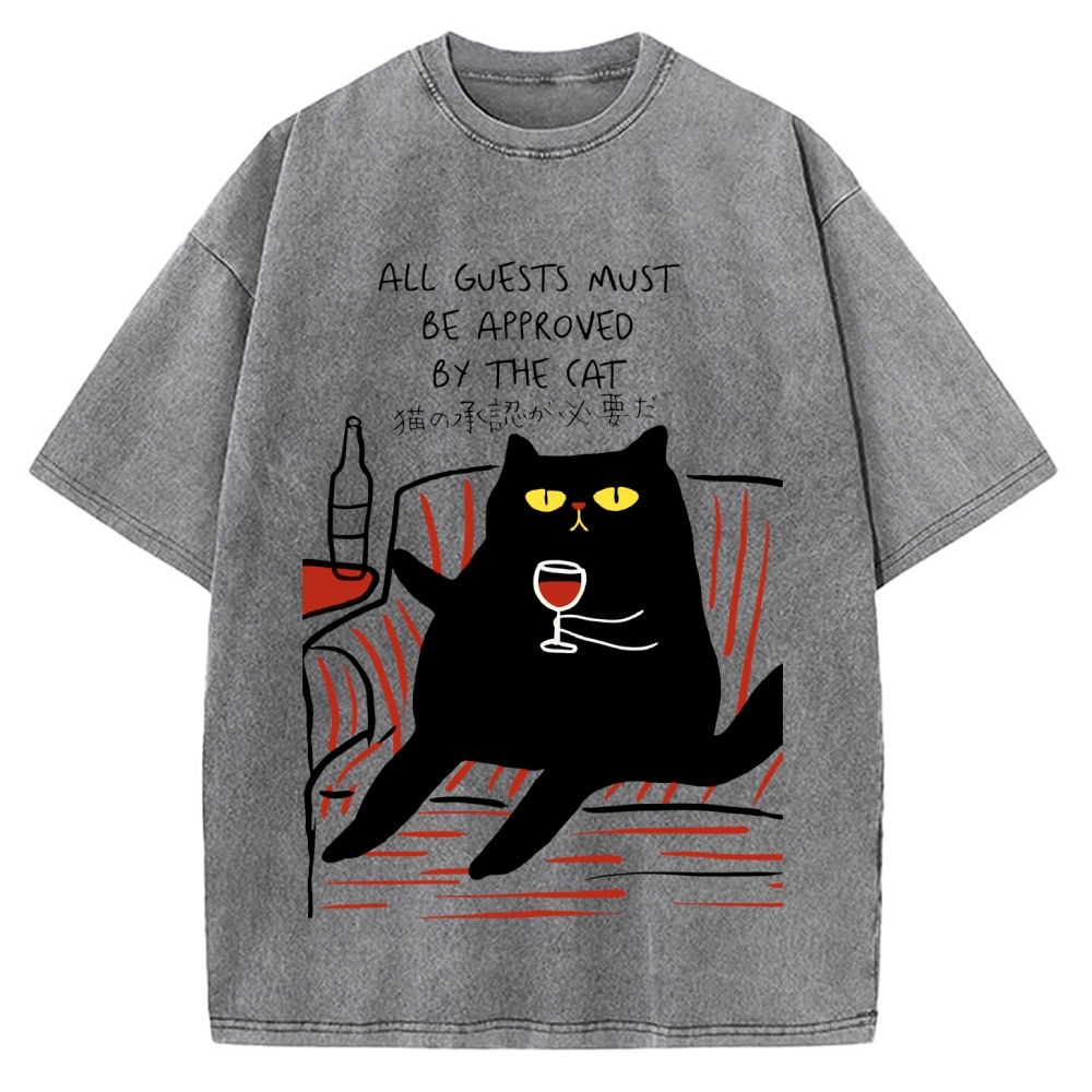 All Guests Must Be Approved By The Cat Vintage Washed T-shirt
