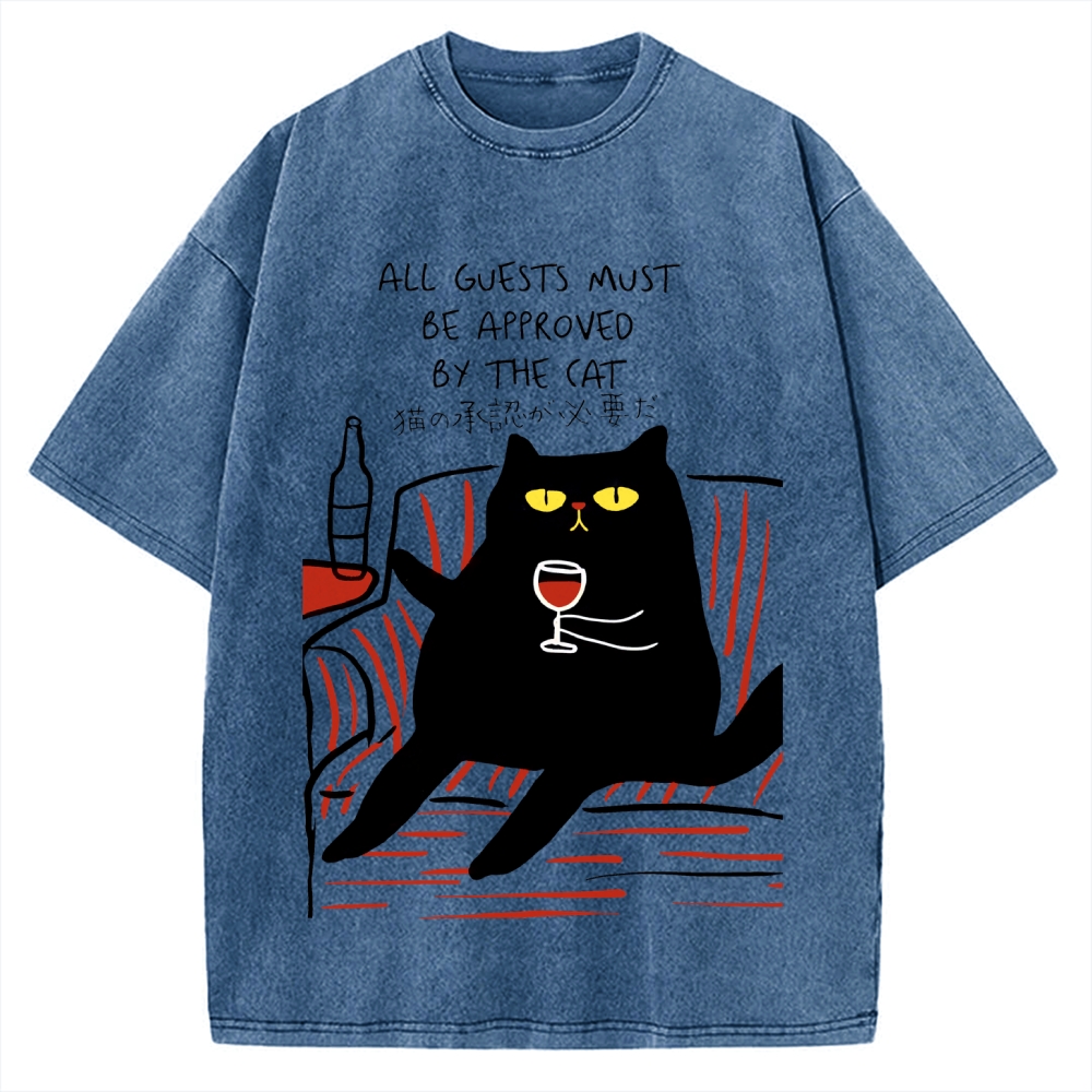 All Guests Must Be Approved By The Cat Vintage Washed T-shirt