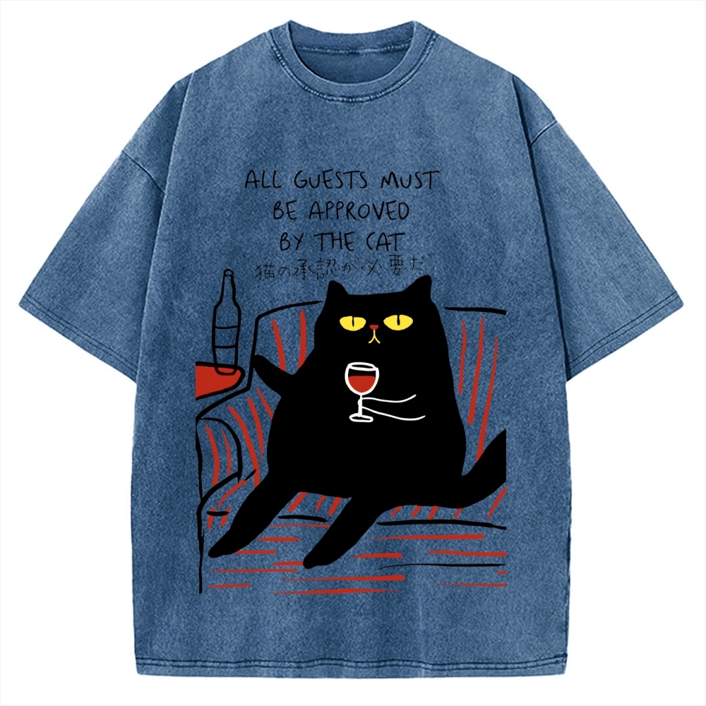 All Guests Must Be Approved By The Cat Vintage Washed T-shirt