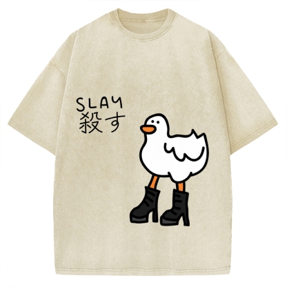 Slay Funny Goose Vintage Washed T-shirt