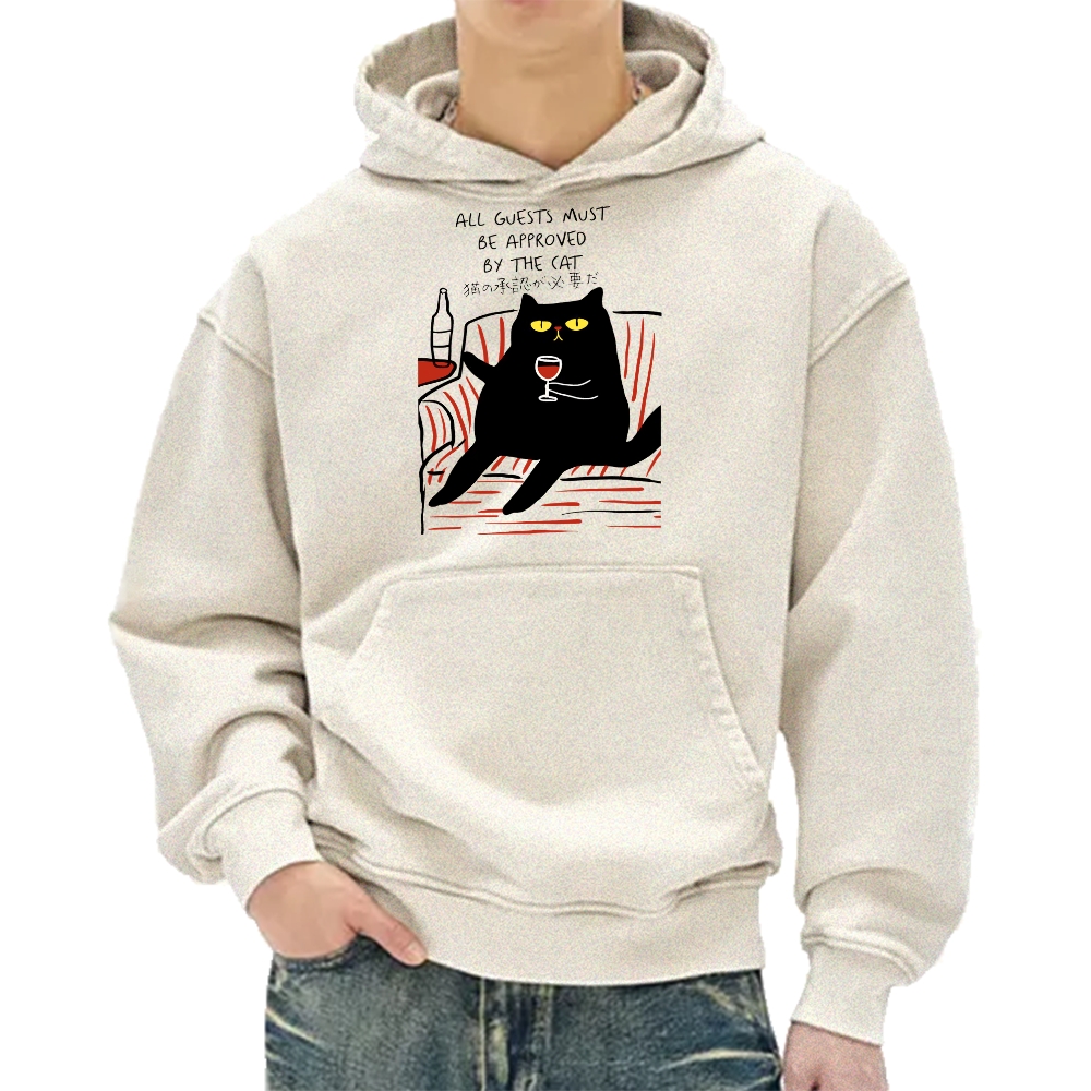 All Guests Must Be Approved By The Cat Vintage Washed Hoodie