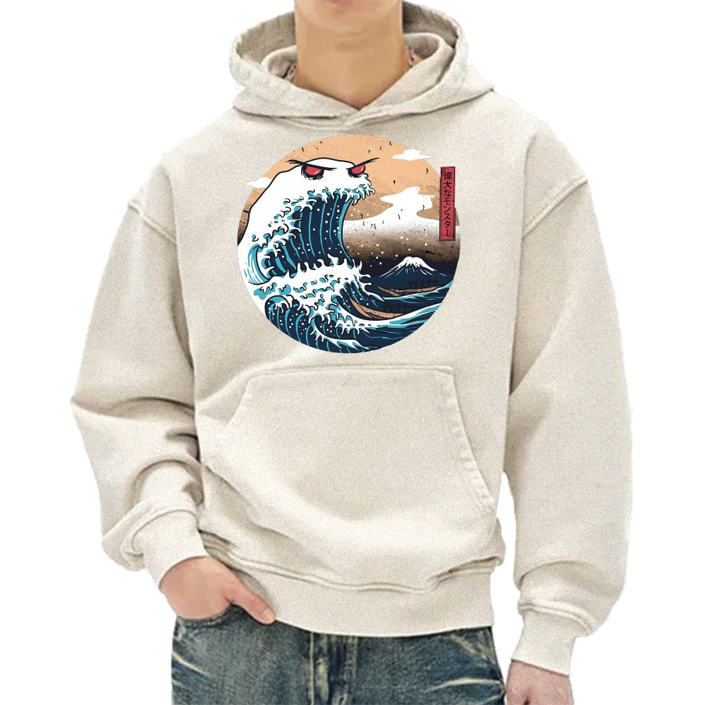 Demon Wave Ukiyo-E Vintage Washed Hoodie