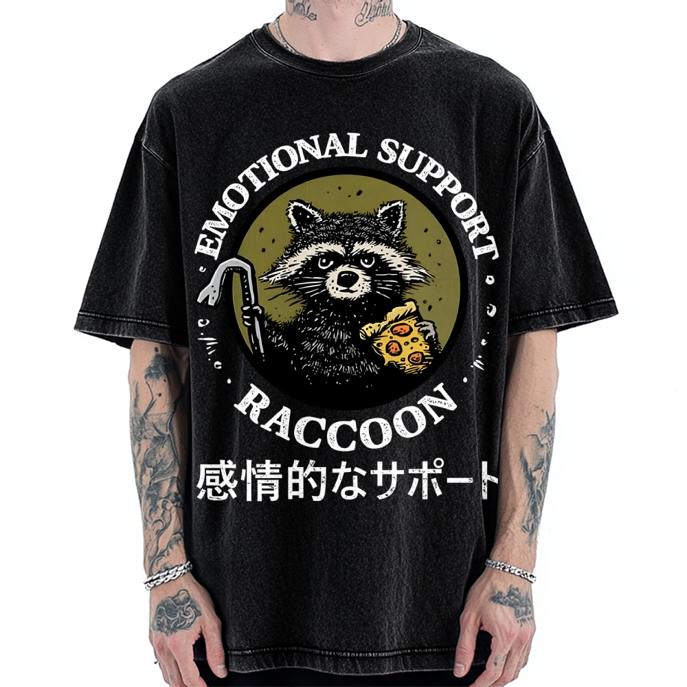 Emotional Support Raccoon Vintage Washed T-shirt