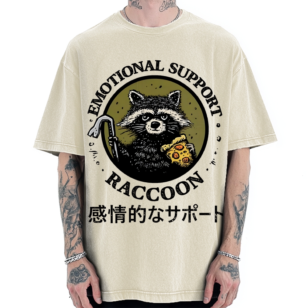 Emotional Support Raccoon Vintage Washed T-shirt