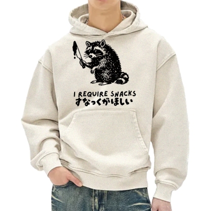 i Require Snakes Funny Raccoon Vintage Washed Hoodie