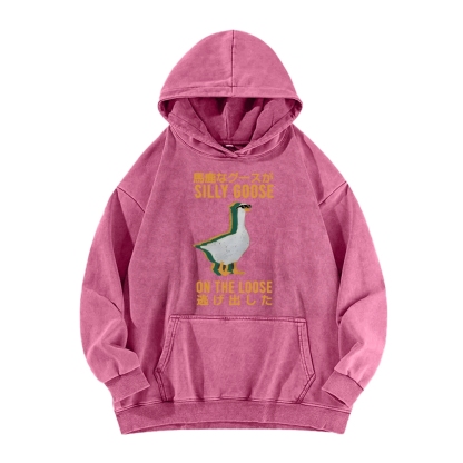Silly Goose on the loose Funny Vintage Washed Hoodie